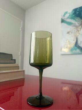 Vintage Tiffin Franciscan Vintage Green Wine Water Goblet 6.5” MCM